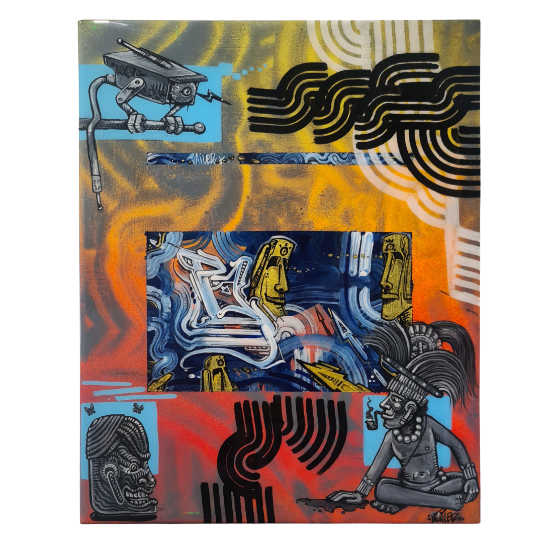 Bailer Melbourne Graffiti Artist - Solo Exhibition Mixed Messages - Artwork titled Mo Eyes