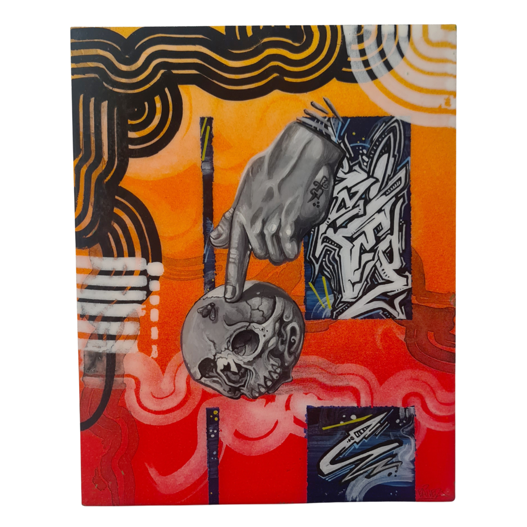 Bailer Melbourne Graffiti Artist - Solo Exhibition Mixed Messages - Artwork titled Touch Of Death
