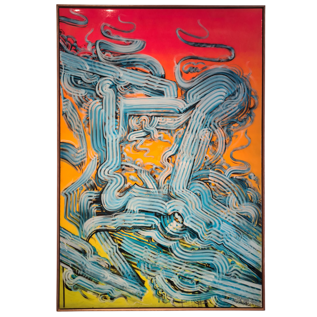 Bailer Melbourne Graffiti Artist - Solo Exhibition Mixed Messages - Artwork titled Between The Lines