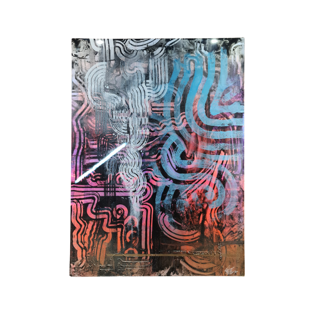 Bailer Melbourne Graffiti Artist - Solo Exhibition Mixed Messages - Artwork titled Overlay Underlay 