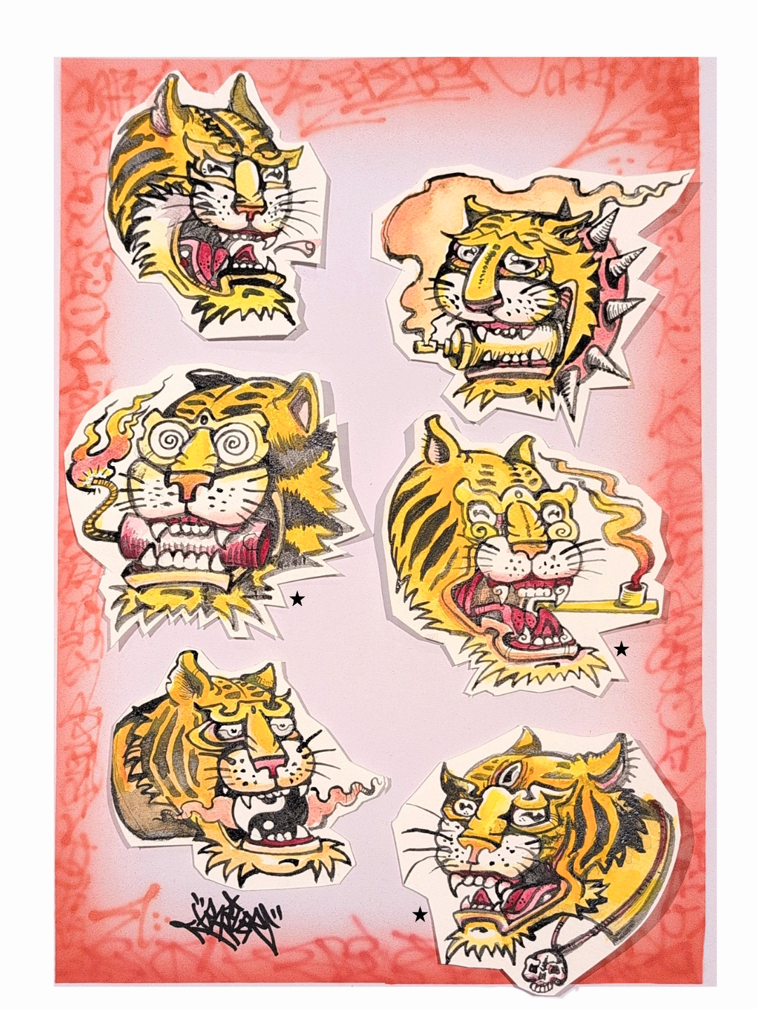 Bailer Melbourne Graffiti Artist - Tattoo Artist - Flash Design Sheet 