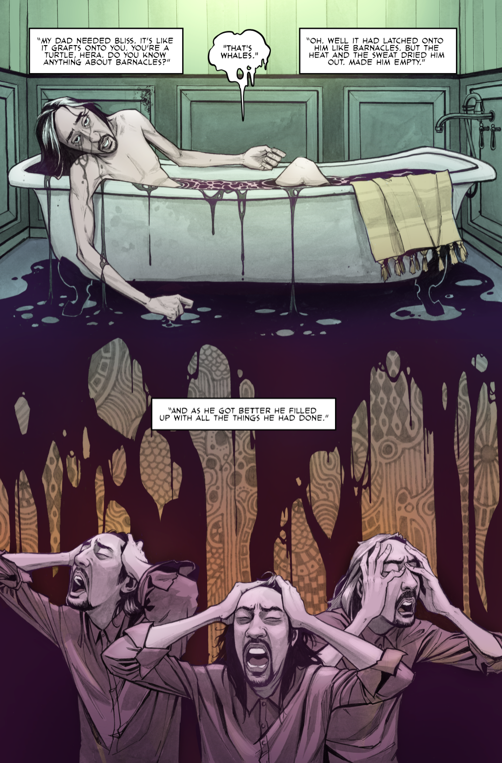 Bliss #4 interior page, writing by Sean Lewis