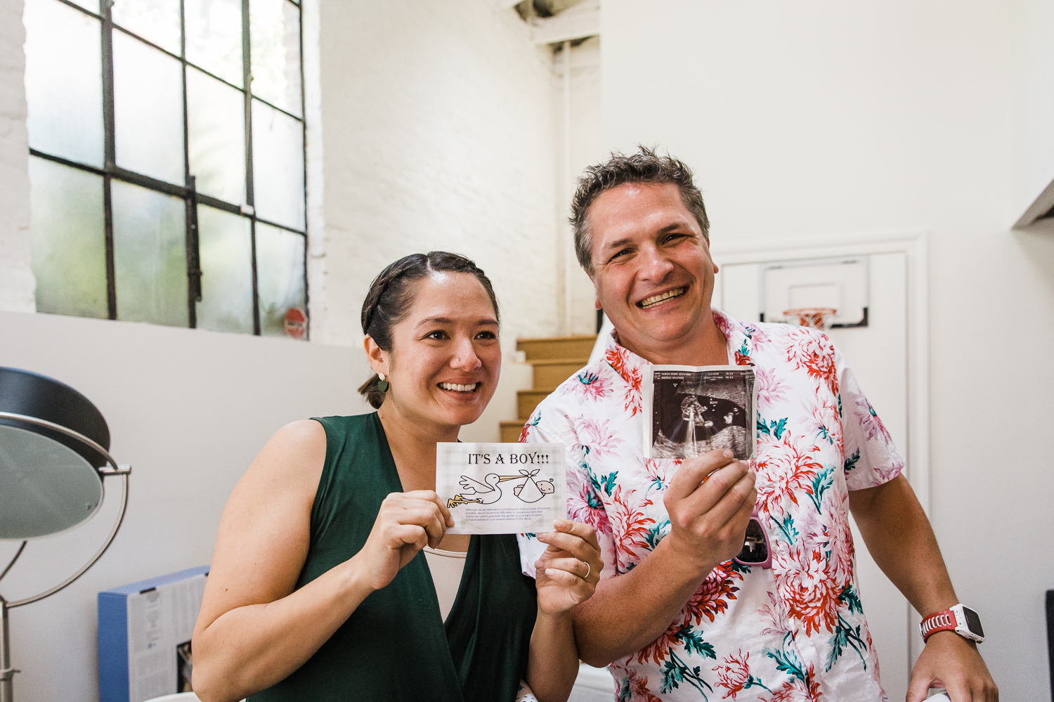 Soon to be parents reveal the gender and ultrasound photo {San Francisco Newborn Photographer}
