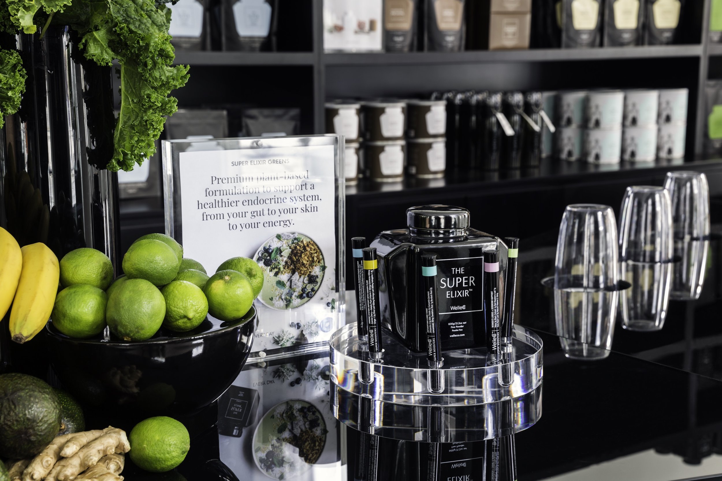 WelleCo product display.