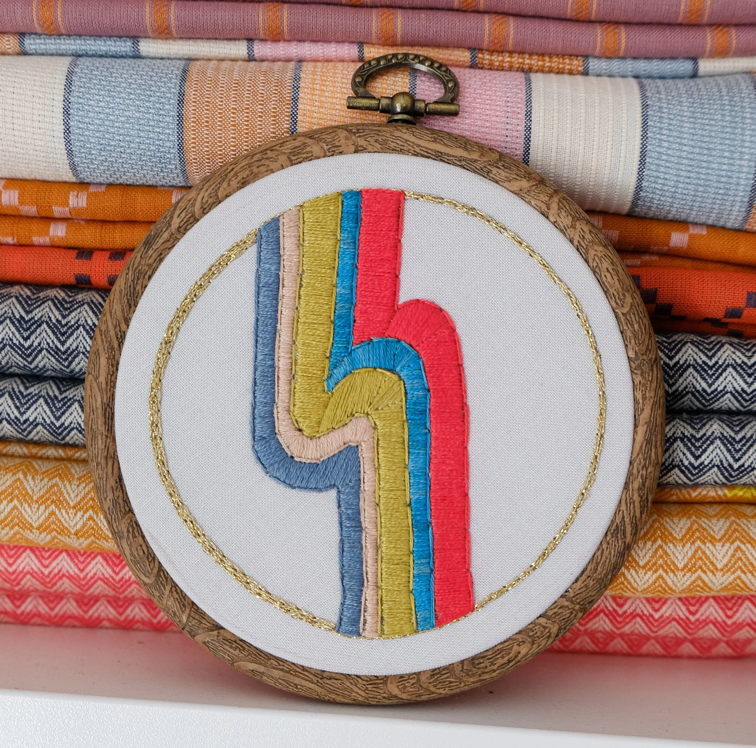 Retro Stripes Embroidery Hoop