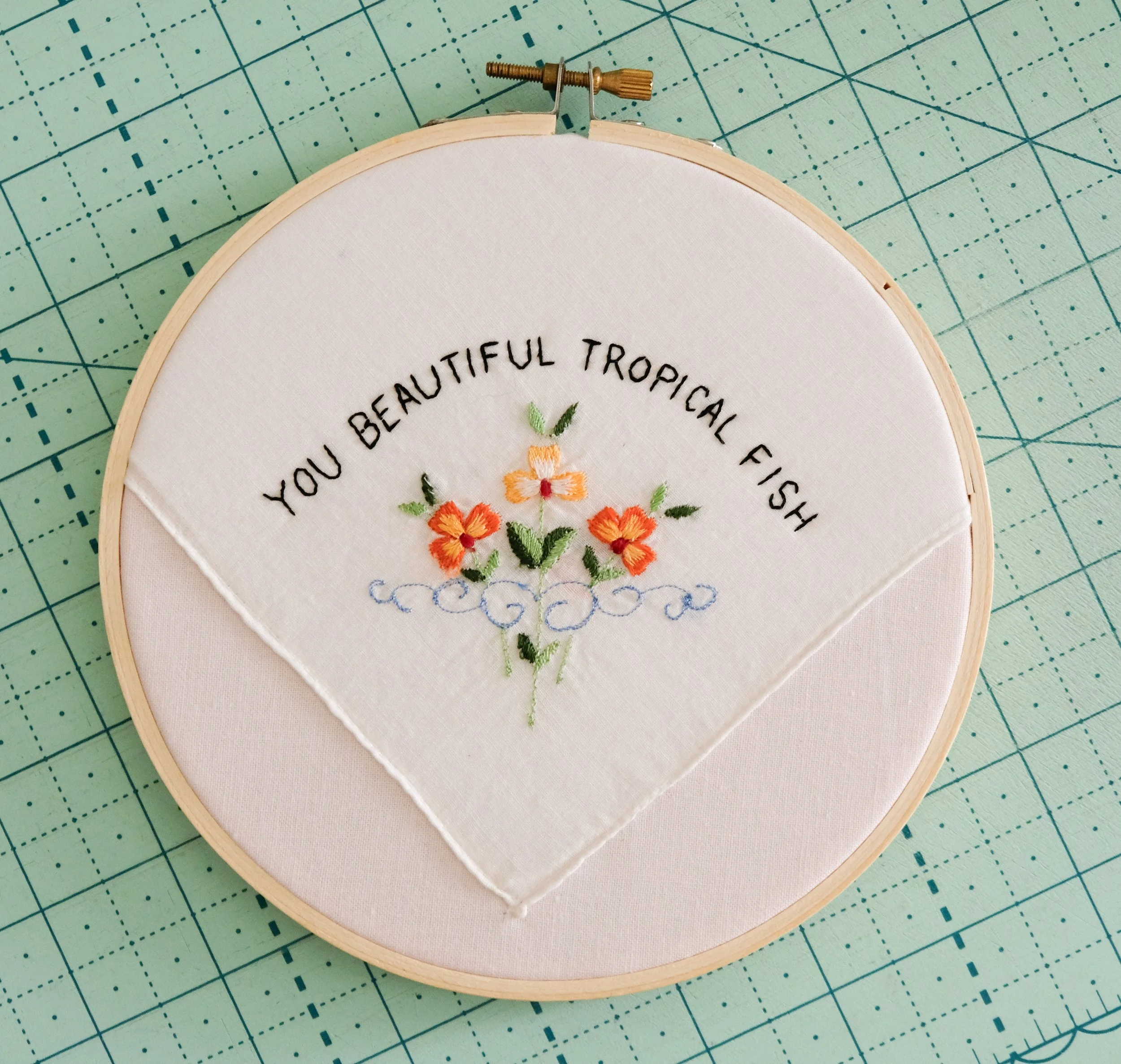 Tropical Fish Embroidery Hoop