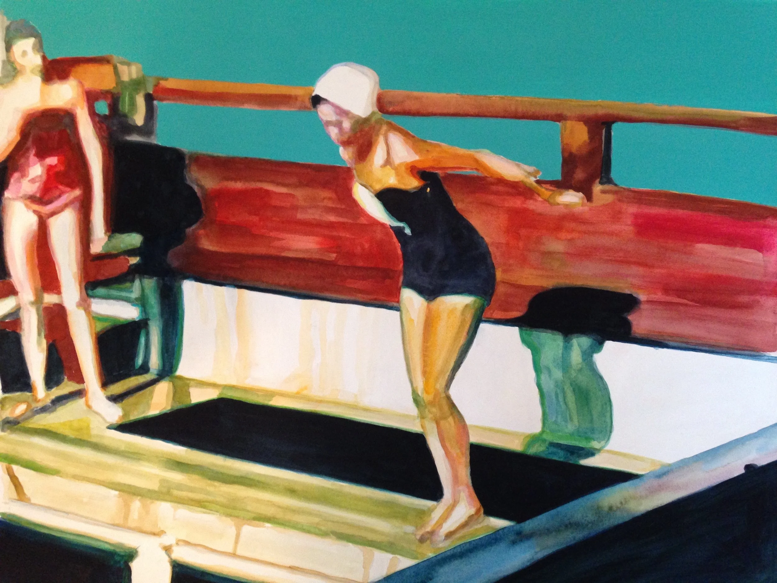 Plunge, 2016 Gouache and watercolour on paper 40x70cm