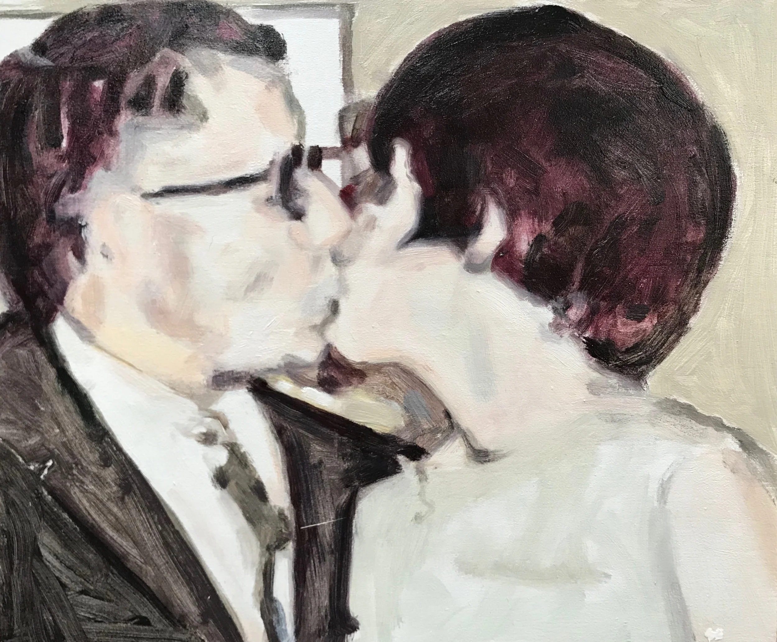 Kiss XV, 2018 Oil on panel 25x30cm