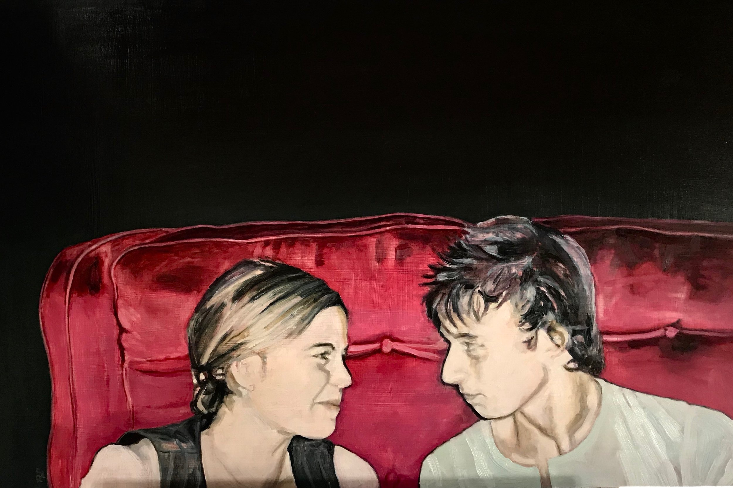 Zak and Anna, 2019 Oil on panel 60x90cm