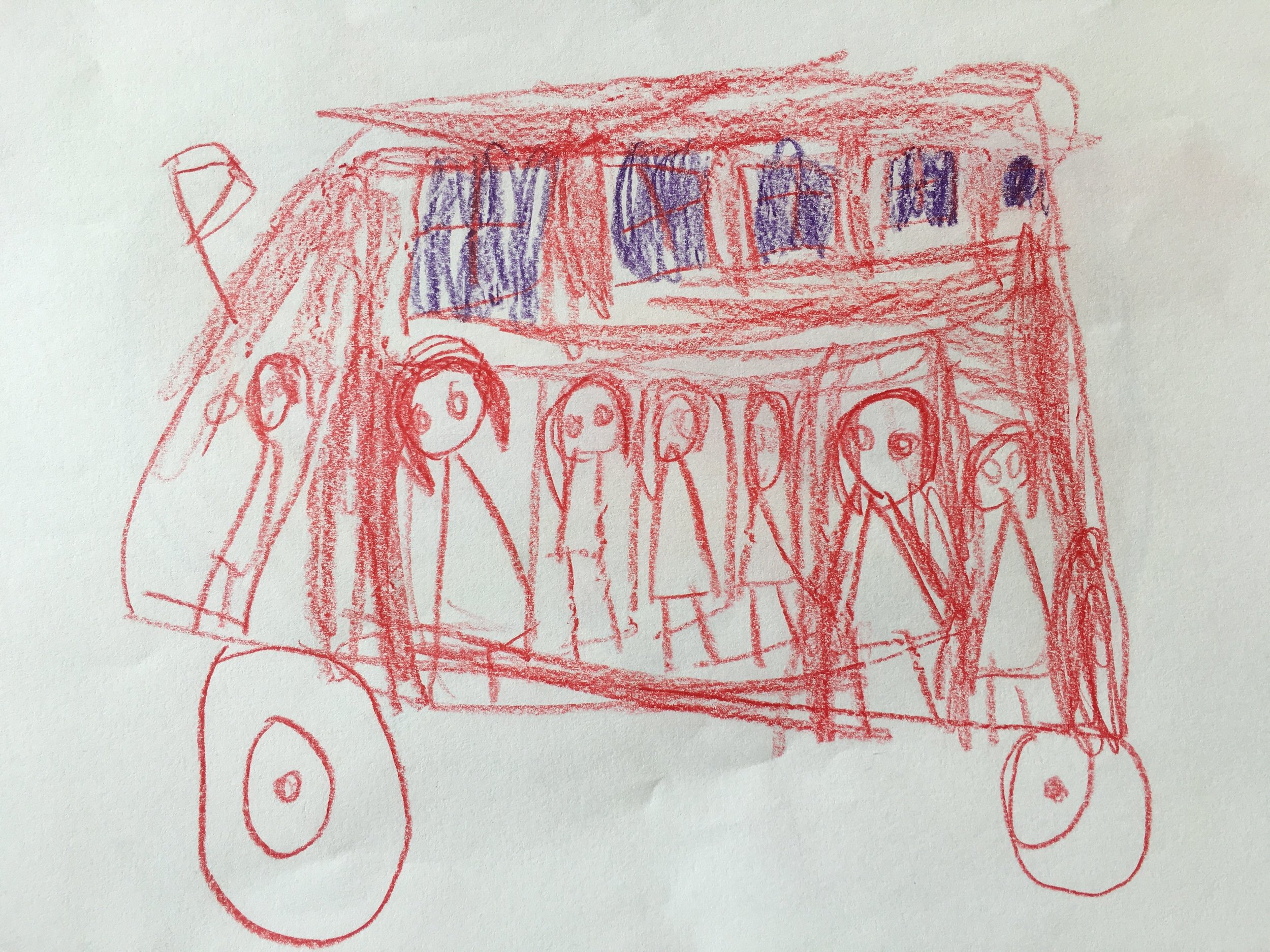 Roter Autobus, Mädchen 4 Jahre, Kindergarten 1180 Wien