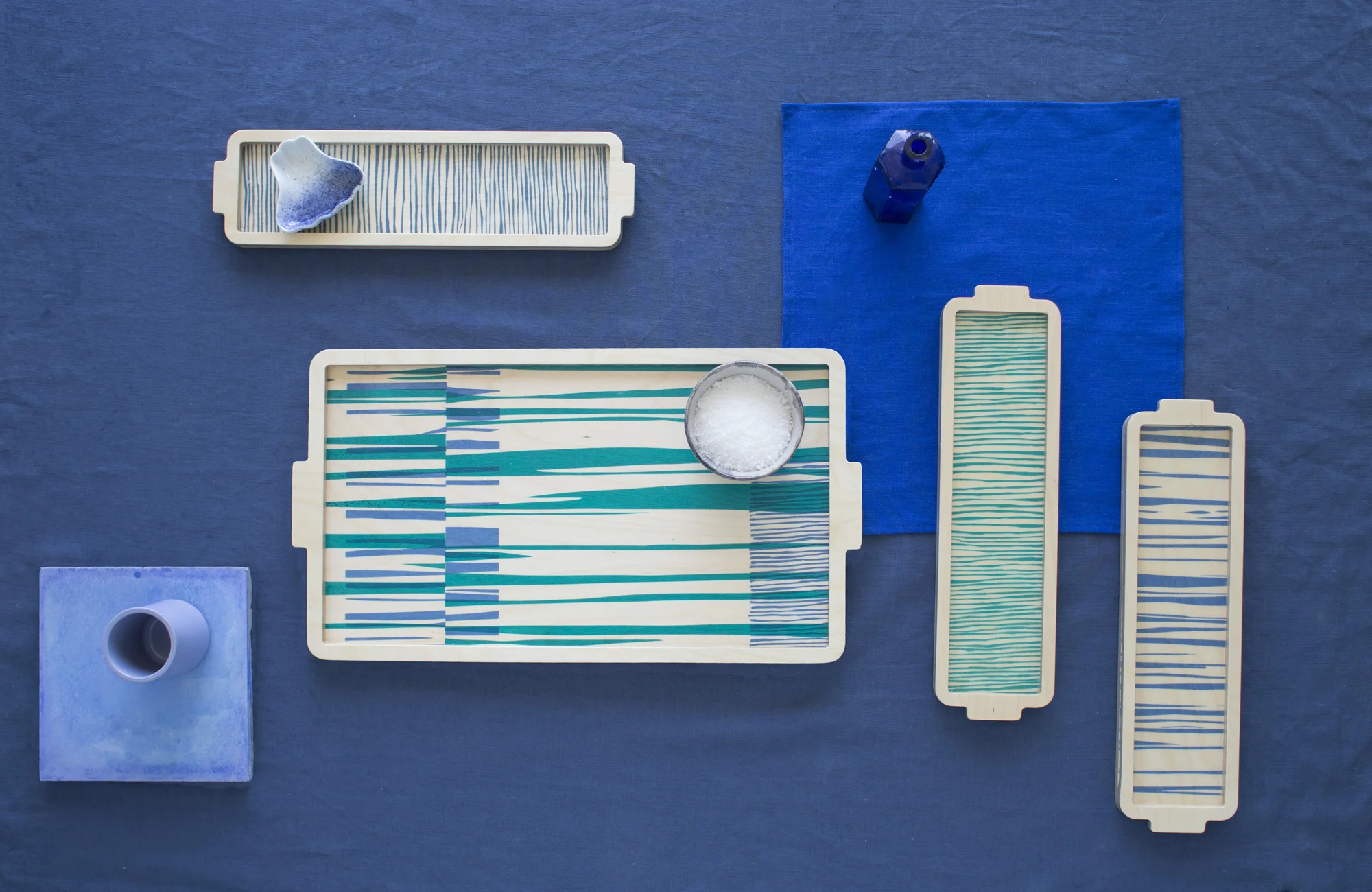 This is from one of my favourite photoshoots featuring my first collection of screen printed plywood trays. Whilst I love to work with textiles these trays are my favourite product in my shop , they are a great way to introduce a bit of colour and pattern into your home without feeling too overwhelmed - they can also be put away so don’t need to coordinate with the whole house! Photograph by Chris Lee.
