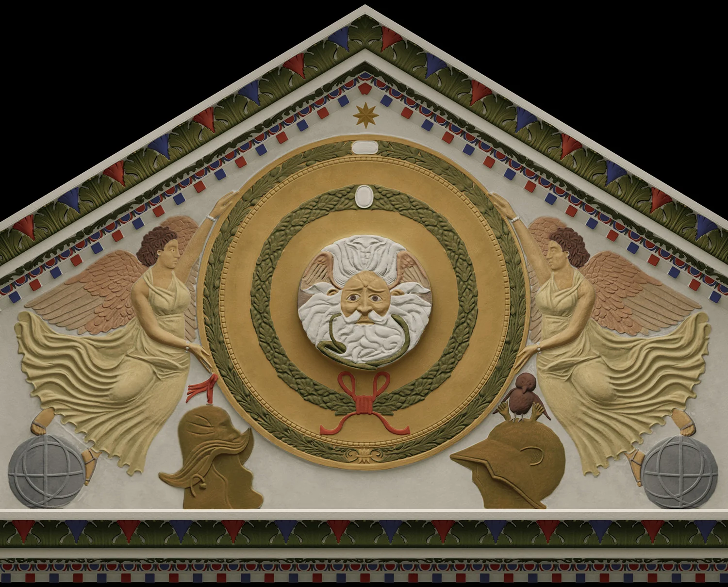 Originally, Baths Temple Pediment was coloured.