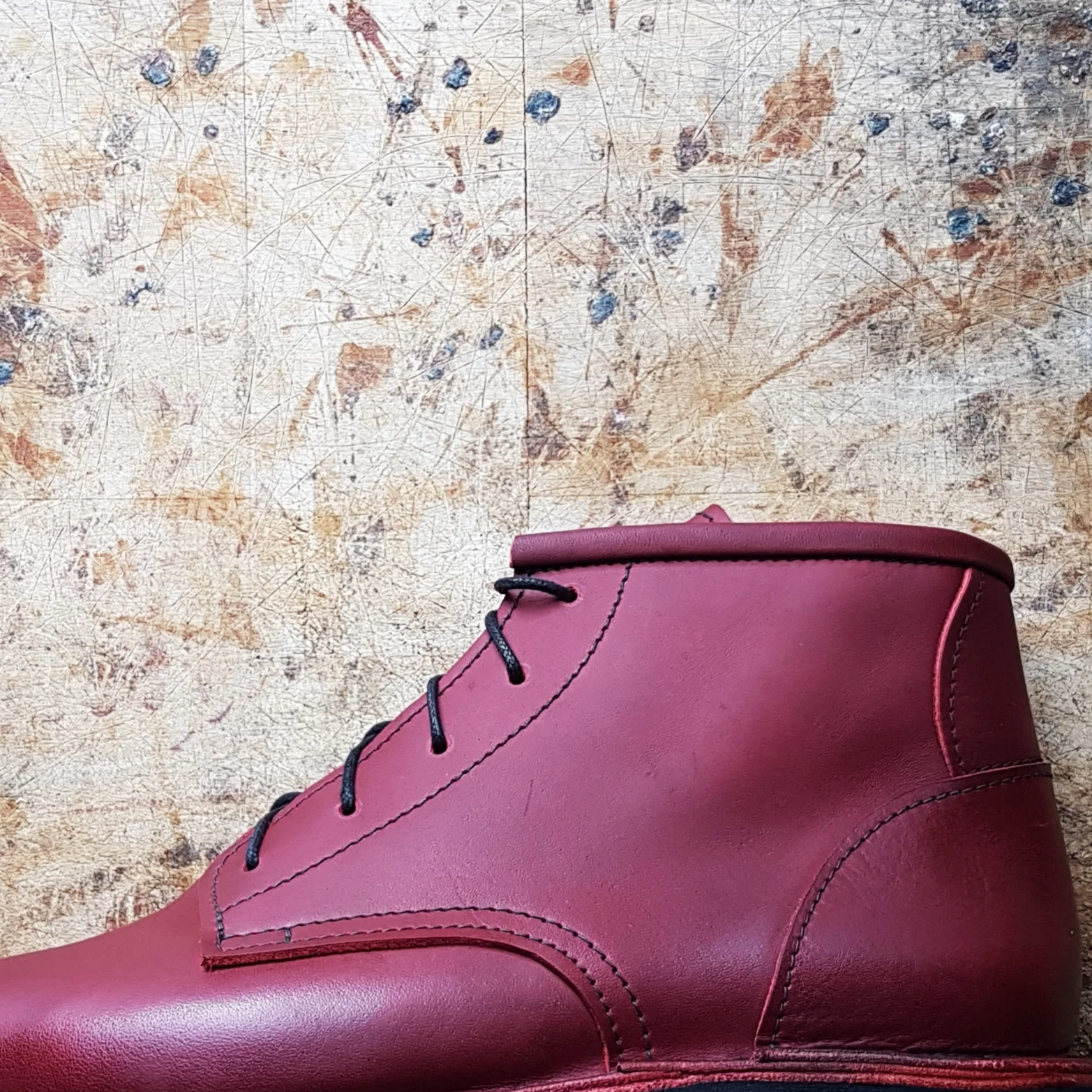 handmade leather boots for men, made from chrome leather, made to order, made to last