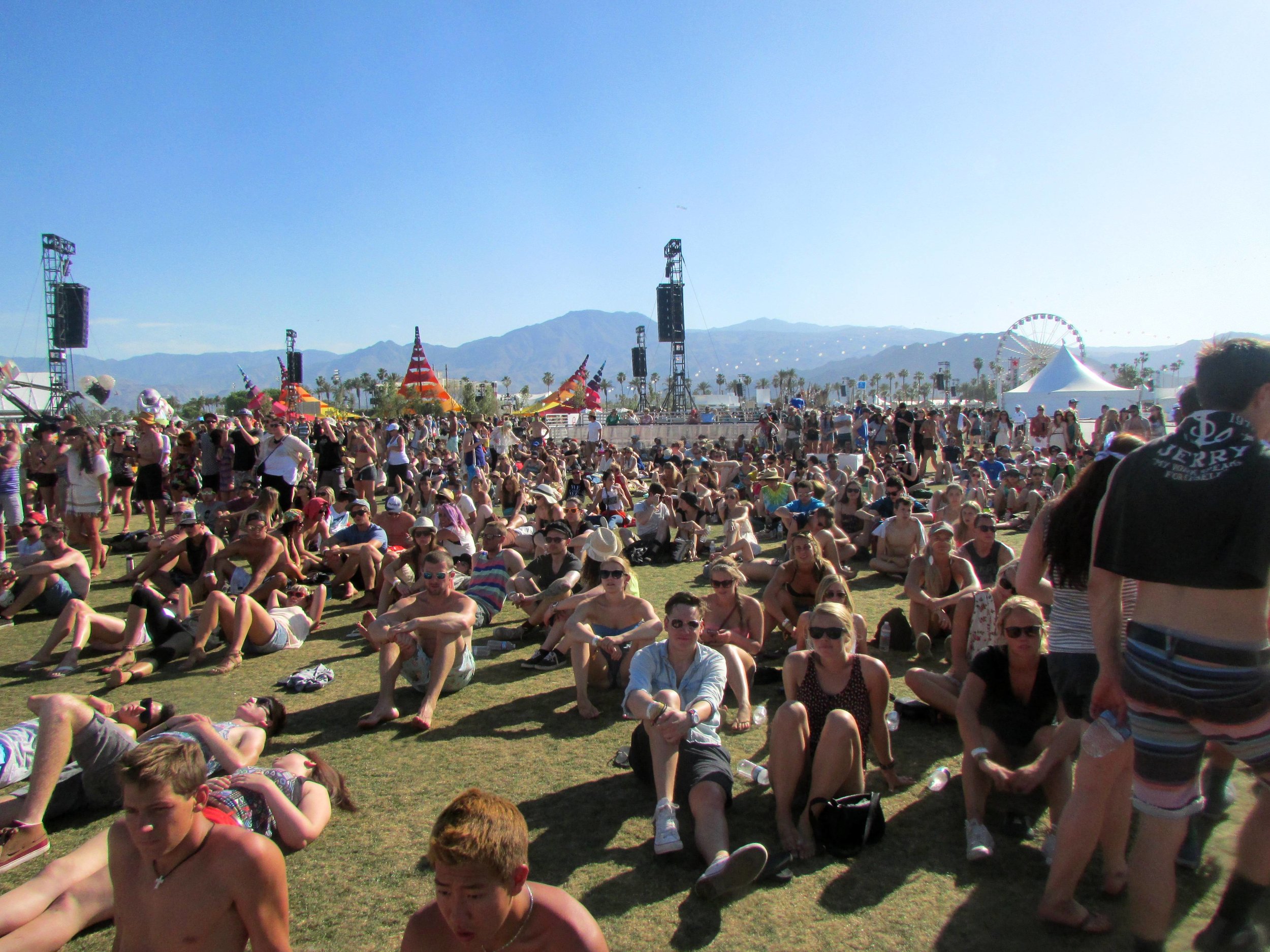 3 - Much of those in the crowd for Ben Howard at the Outdoor Theatre were relaxed and reclined.JPG