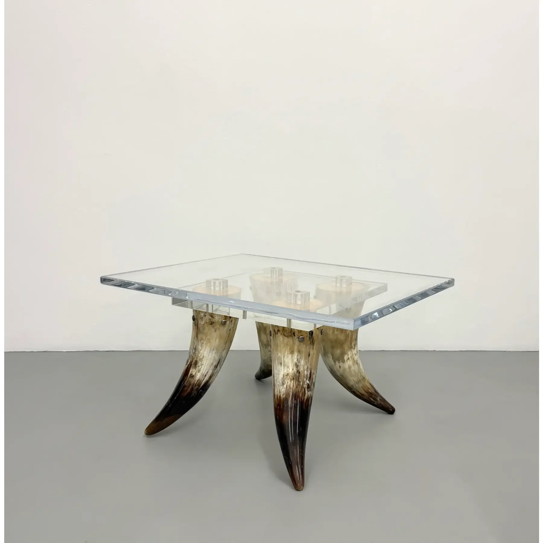 Lucite &amp; Horn Coffee Table After Karl Springer