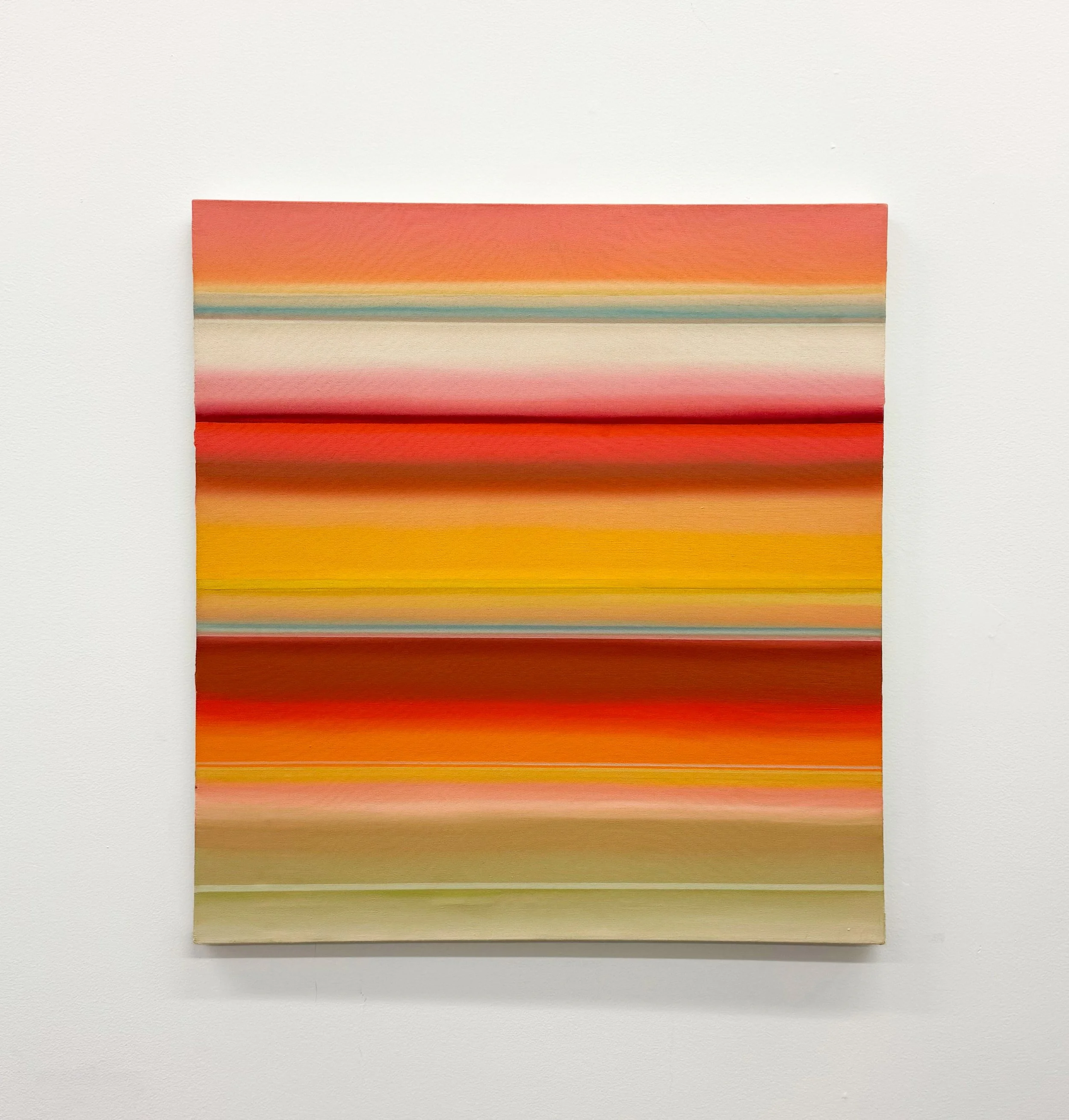 Contemporary Signed Striped Abstract Painting on Canvas