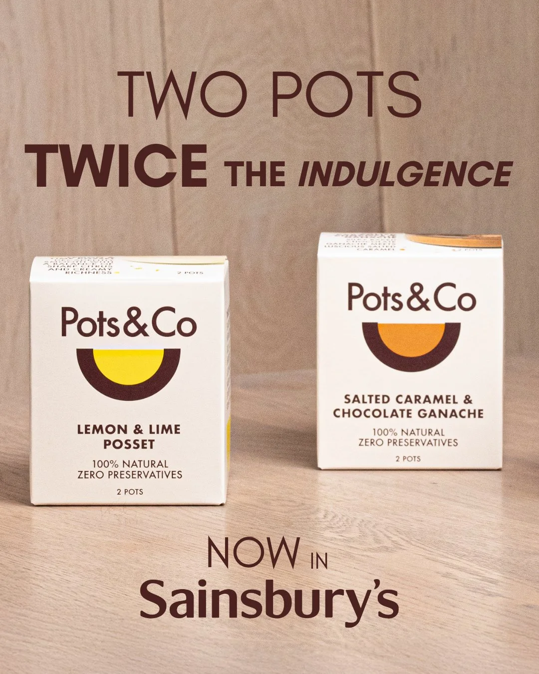 🚨 NEW IN! 🚨⁠
⁠
Your favourite Pots &amp; Co Twin Packs are NOW in Sainsbury&rsquo;s!⁠
🍫 Salted Caramel &amp; Chocolate Ganache⁠
🍋 Lemon &amp; Lime Posset⁠
⁠
Two pots = double the indulgence. Don&rsquo;t walk&hellip; RUN 🏃&zwj;♀️✨⁠
