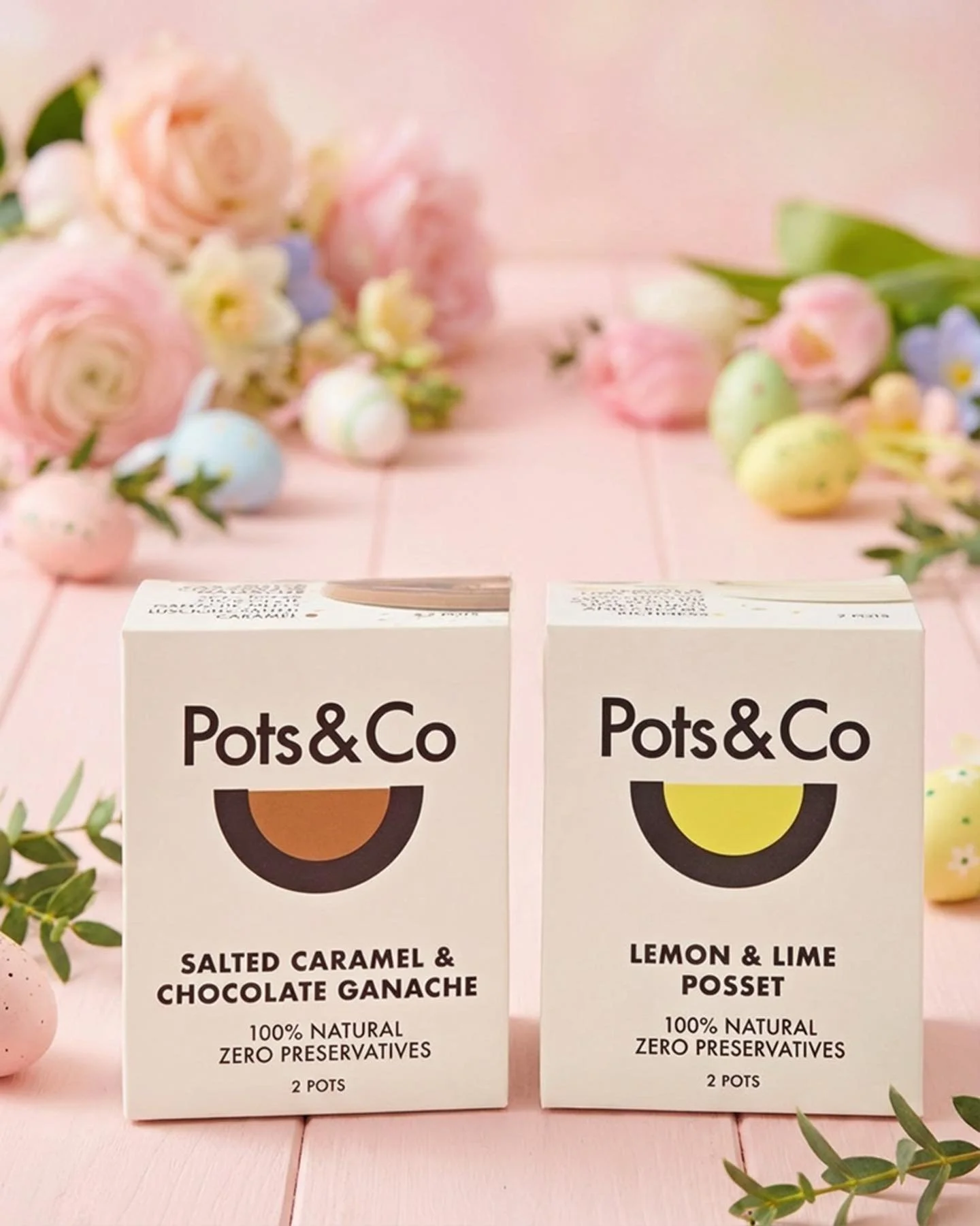 What&rsquo;s your Easter vibe?

Zesty lemon &amp; lime 🍋✨ 
or deep, salty caramel 🤎

Fresh and bright or rich and indulgent, either way, dessert is sorted. @ocadouk 
.
.
.
#PotsAndCo #EasterVibes #Ocado #ZeroPreservatives #Promo