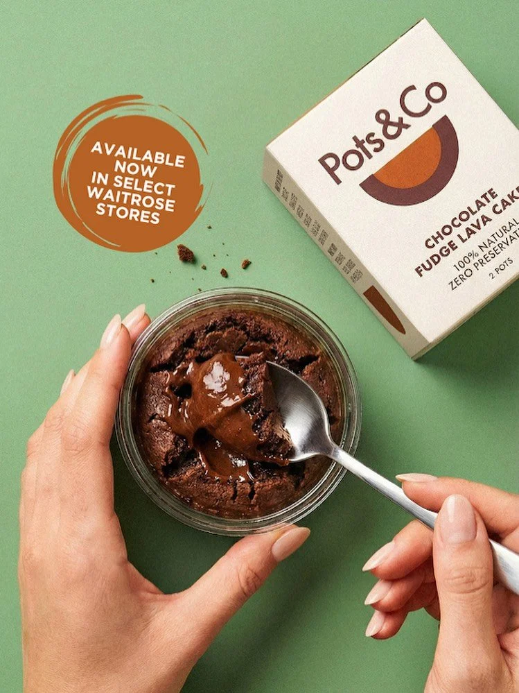Molten in the middle. Dangerous in the best way. 🍫🔥 Now landing in select Waitrose stores. @waitrose 
.
.
.
#PotsAndCo #LavaCake #DessertObsessed #WaitroseFinds