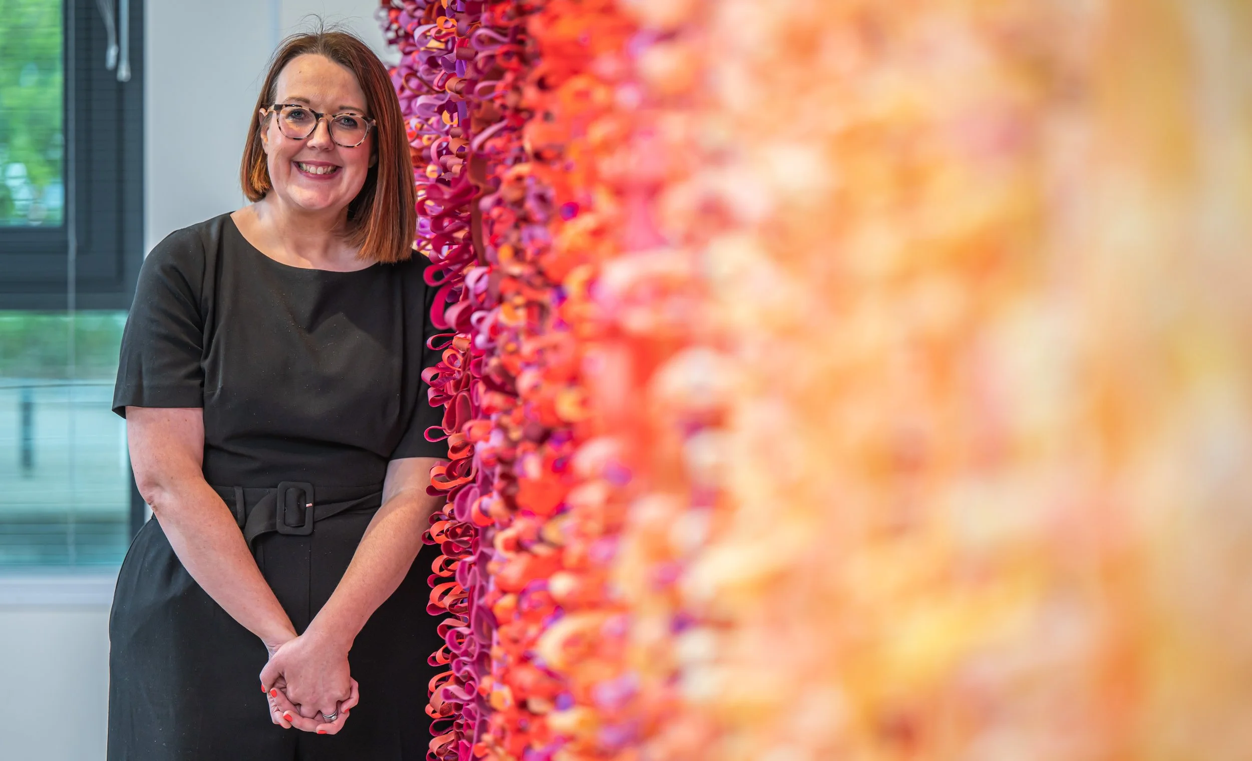  Image of Rachel with the piece in  Island Arts Centre , Lisburn  Phot Credit |  Neil Harrison  
