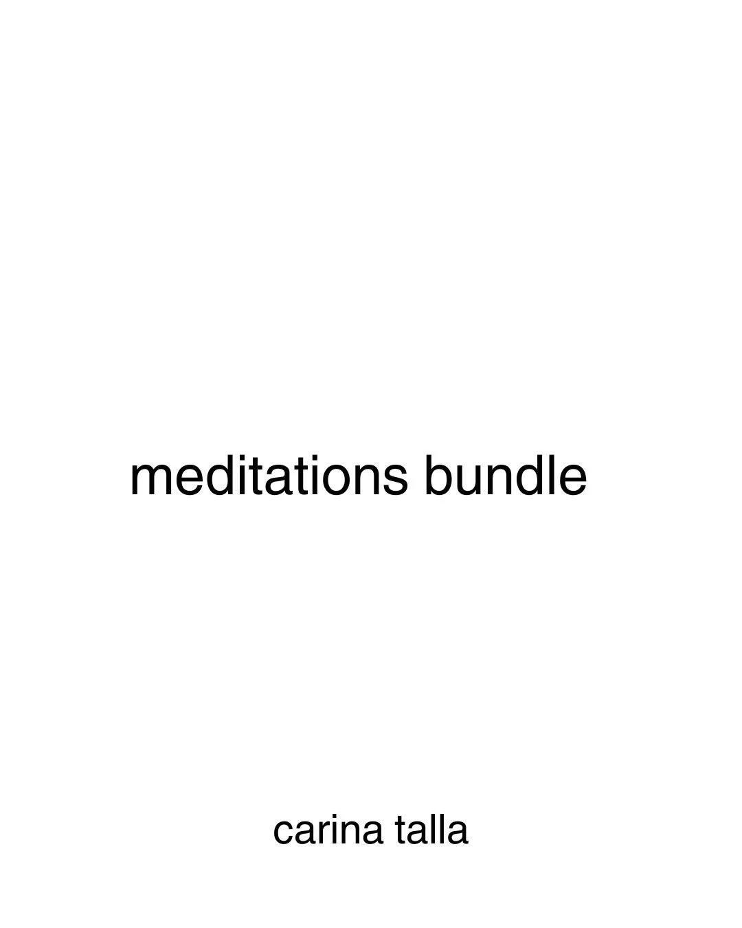 ALL MEDITATIONS