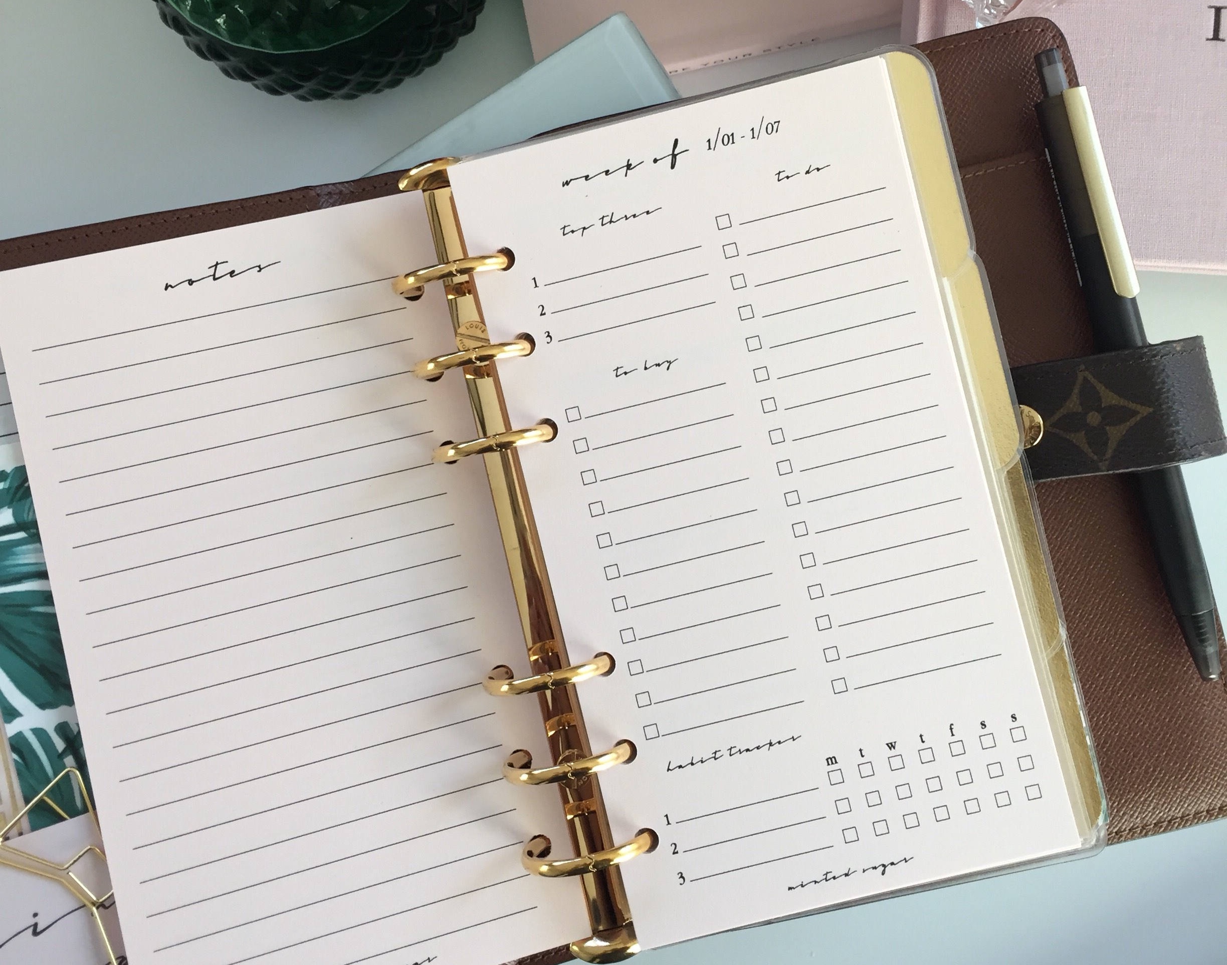 Louis Vuitton mm agenda and gm desk agenda set up, inserts, organization  and more!