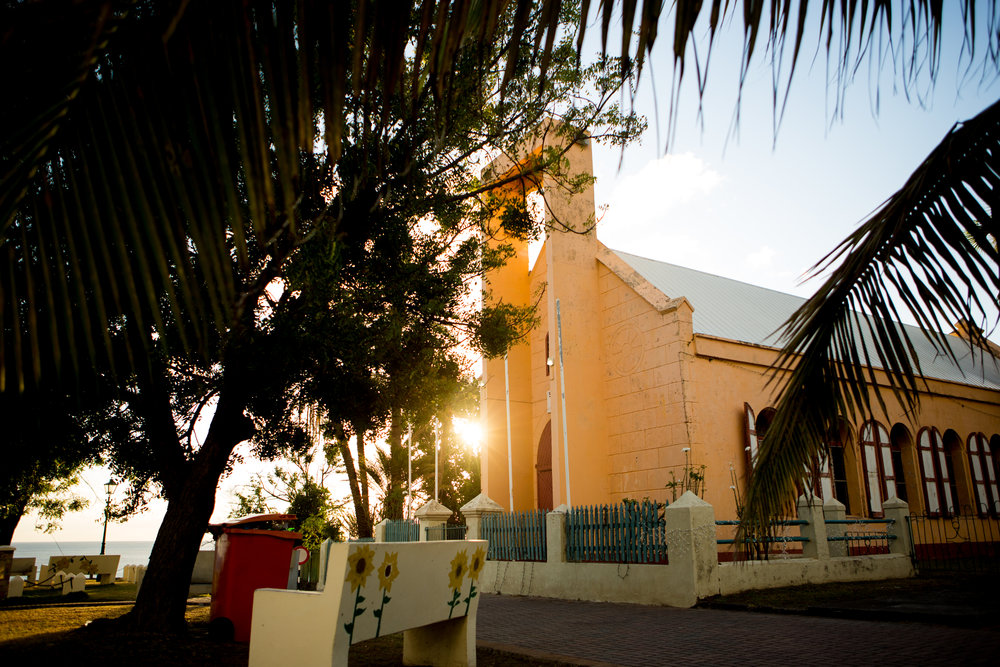 The church in the townsquare of Oranjestad, Eustatia.