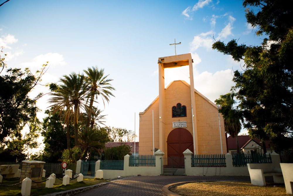 Oranjestad church in the town center.