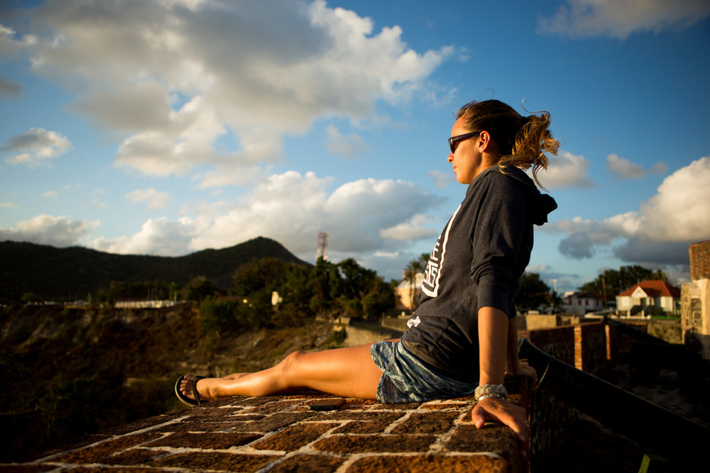 Overlooking the harbor from the fort at Oranjestad.