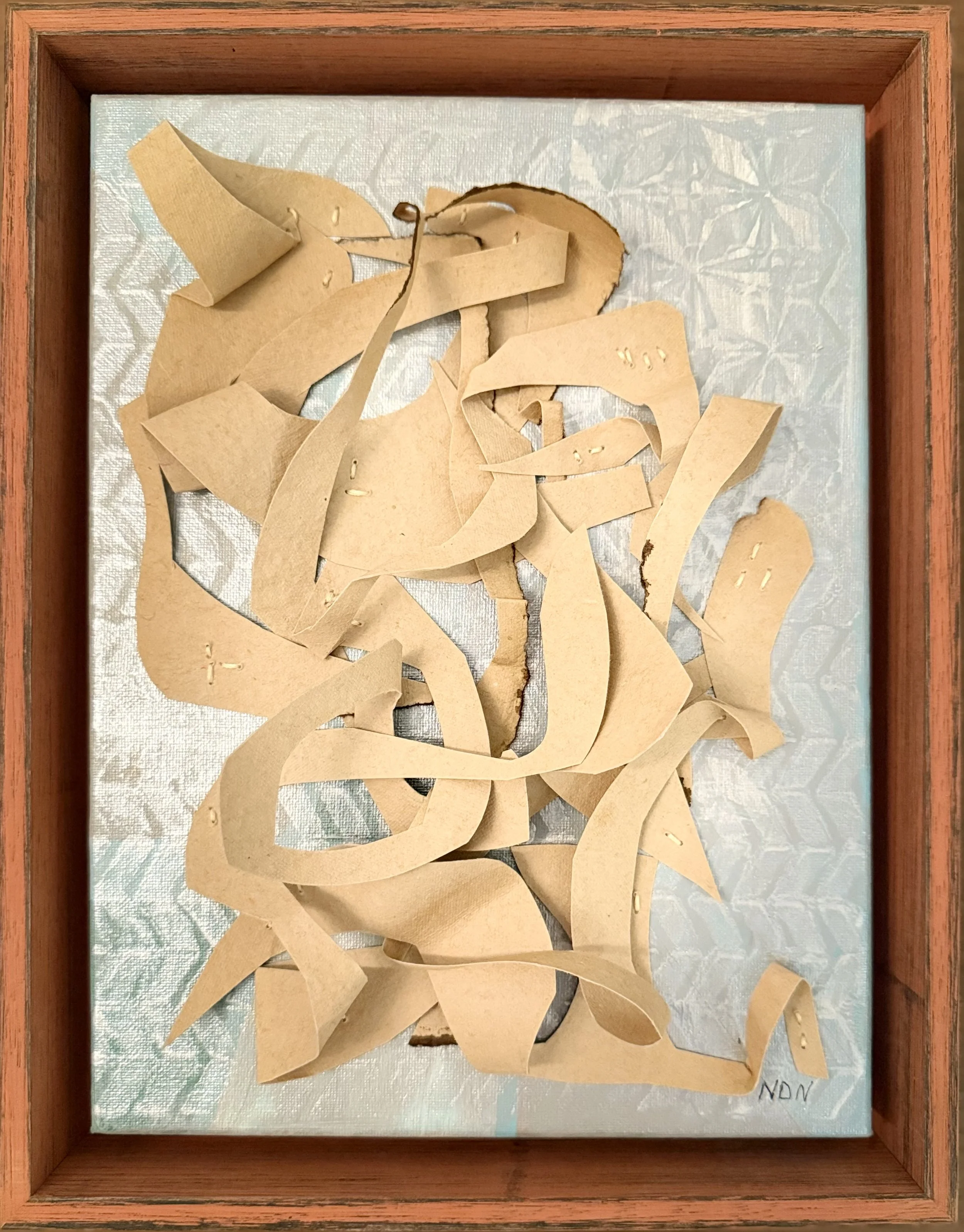 3D-Amplitude Waves-Red Frame-Mixed Media- Front View.jpeg