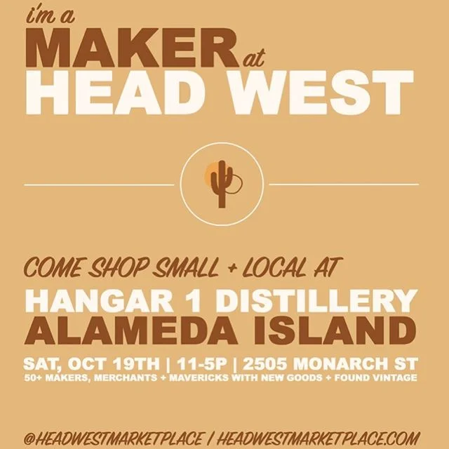 Come see us next Saturday for @headwestmarketplace! Grab a drink and enjoy the sunshine and shopping from over 50+ makers! Looking forward to seeing everyone 🤗
