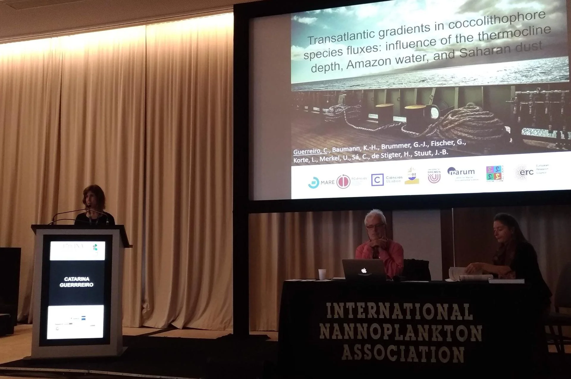 Catarina presenting her talk at INA 17.
