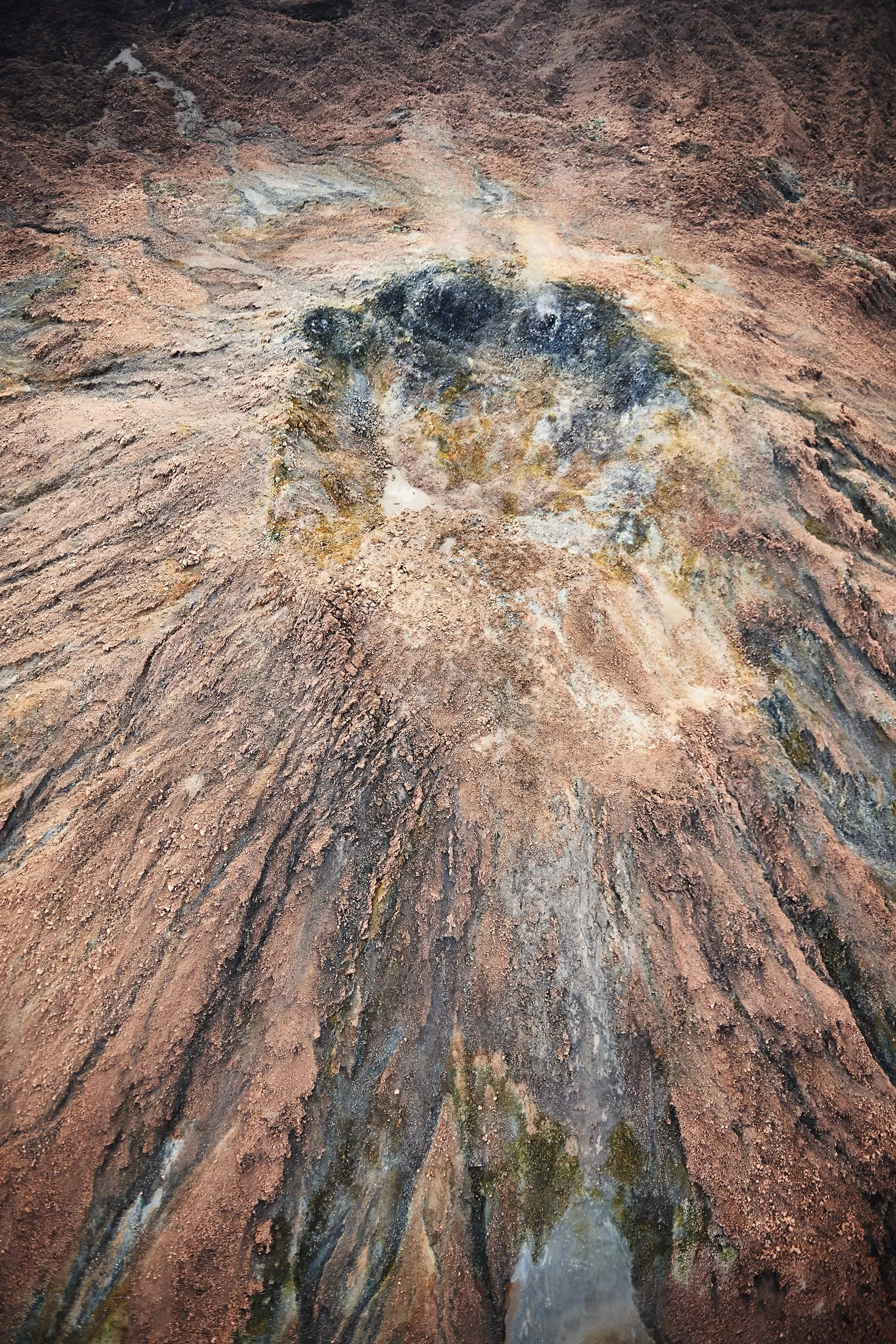 Aerial of a plume vent from Erte Ale Volcano