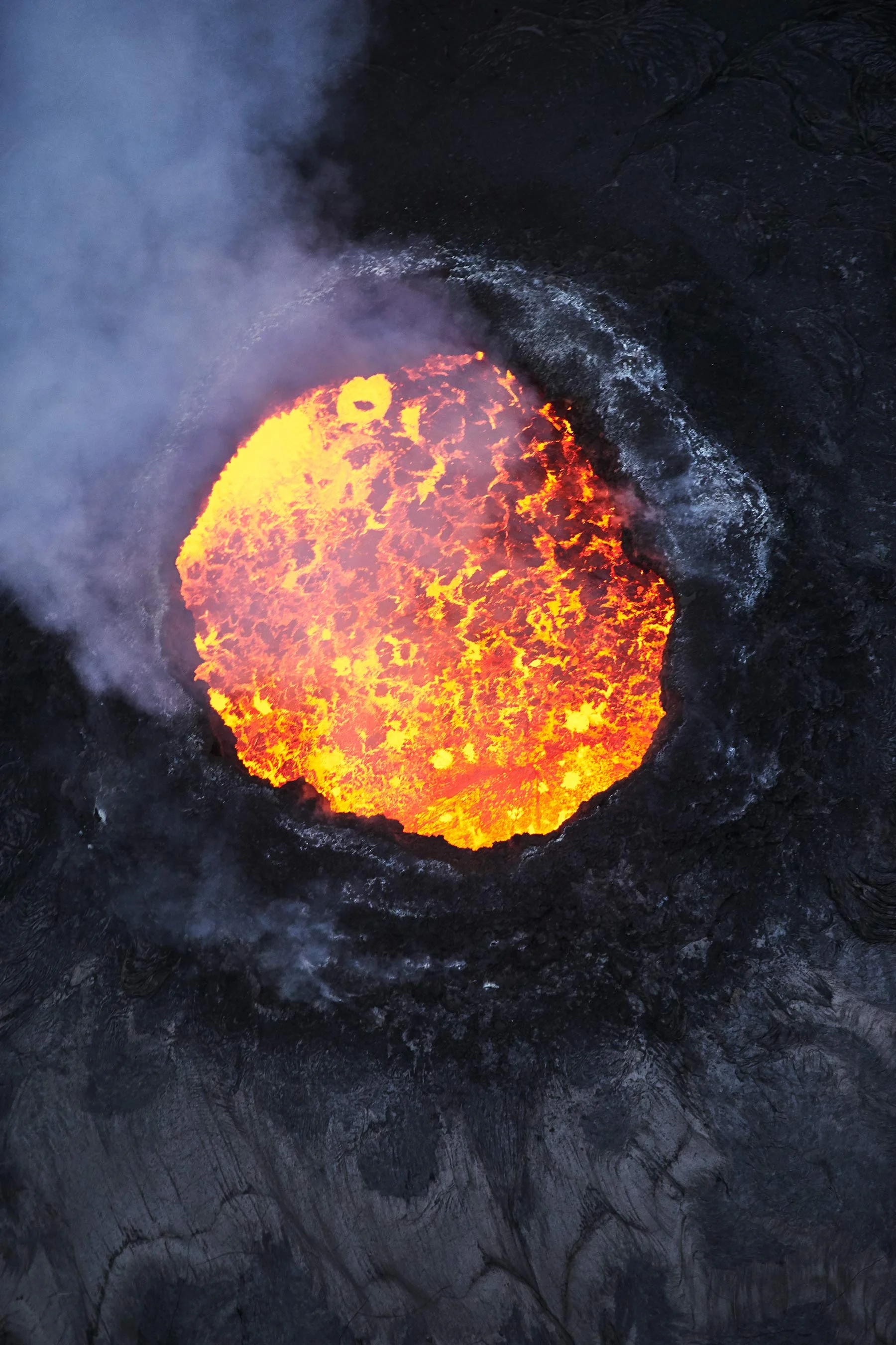 Straight-down aerial other Erte Ale volcano.