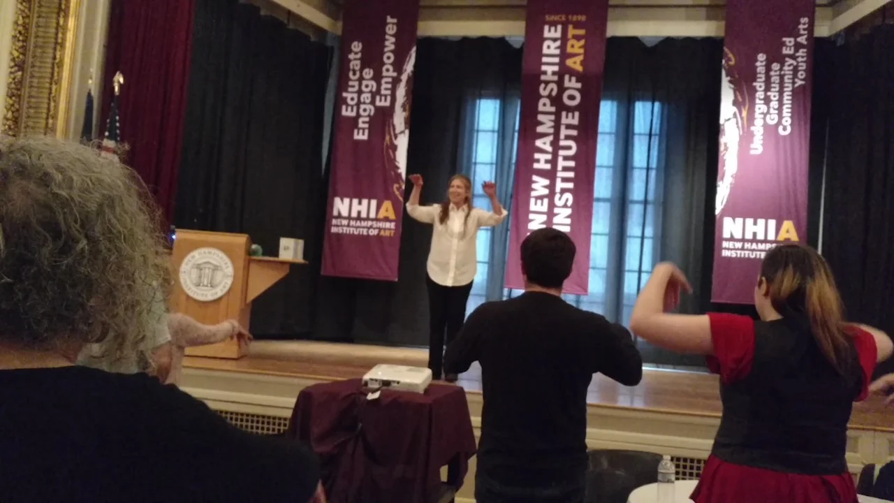 Speaking and Professional Development-Linda Peck M.Ed. was chosen to present by New Hampshire Public Radio. Presented a story on links to science and art in education. Hosted by NHPR's Peter Biello( picture forefront).