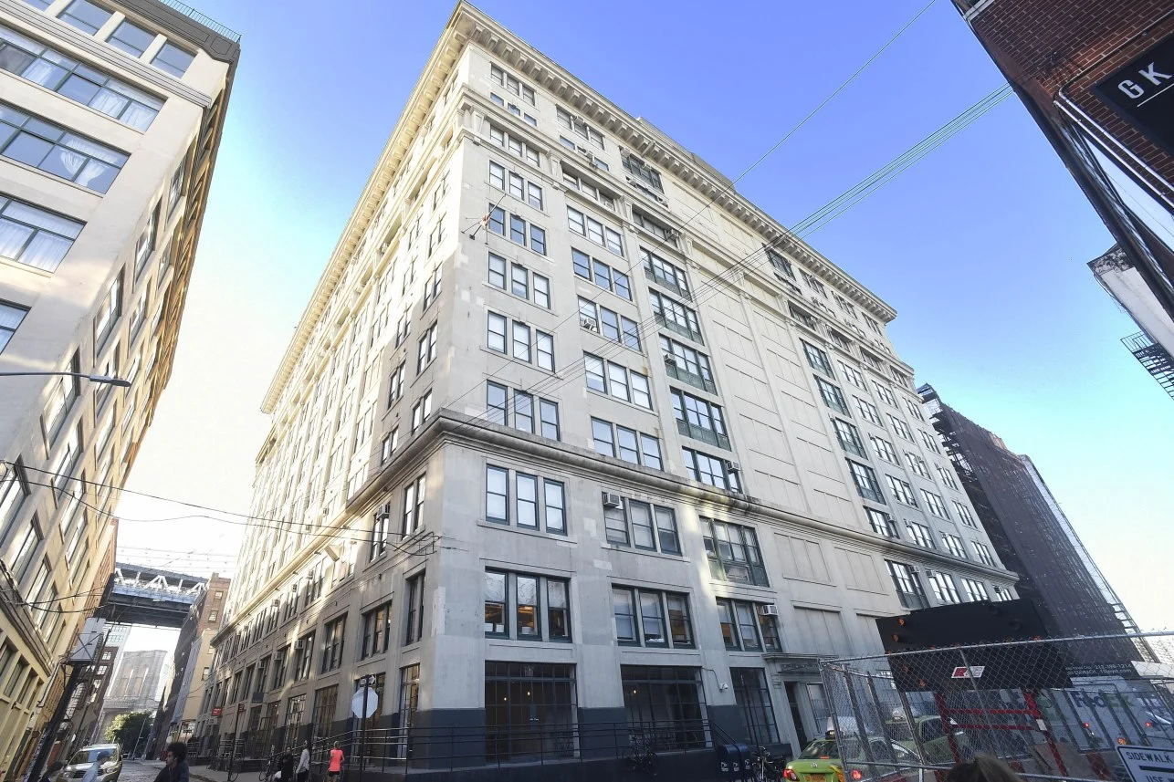 Exterior of the building housing Heard Studio, an editing, studio and office space in Dumbo, Brooklyn, New York. MEP designed by 2L Engineering.