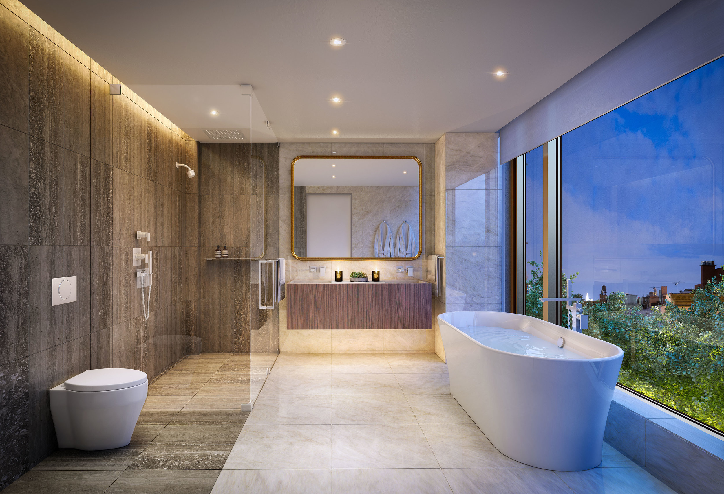 Luxury Bathroom at 75 Kenmare Nolita, MEP engineering services provided by 2L Engineering