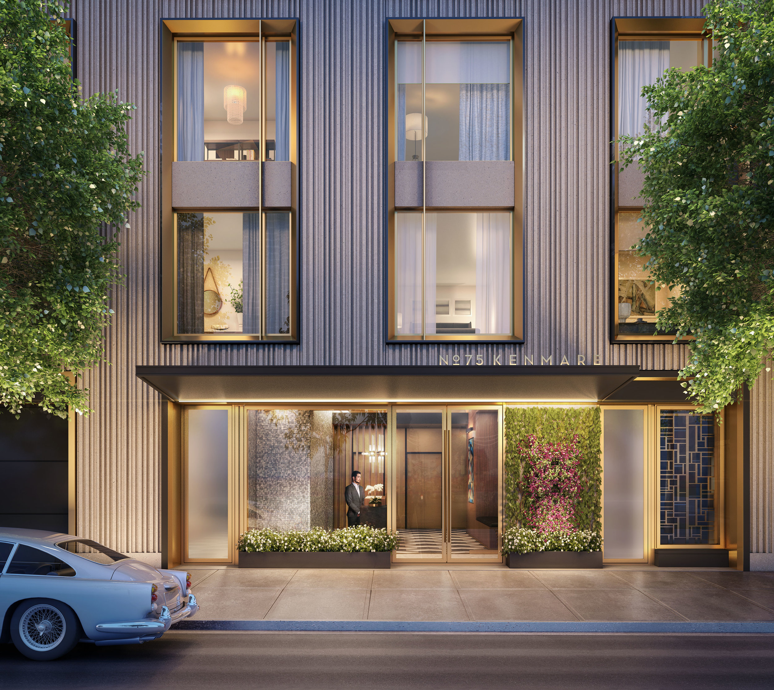 Rendering of luxury residential building at 75 Kenmare Nolita with MEP engineering services provided by 2L Engineering