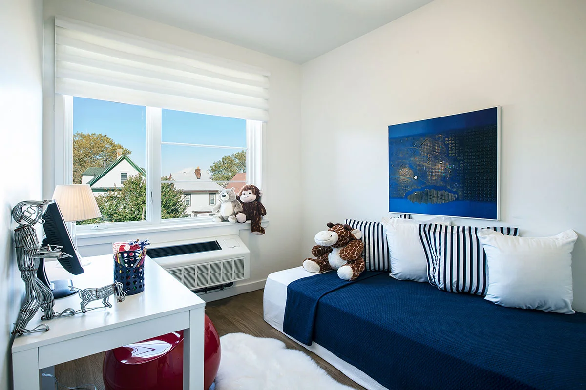 A child's bedroom at an apartment in The Lefferts House at 195 Hawthorne Street with MEP-FP engineering services provided by 2L Engineering