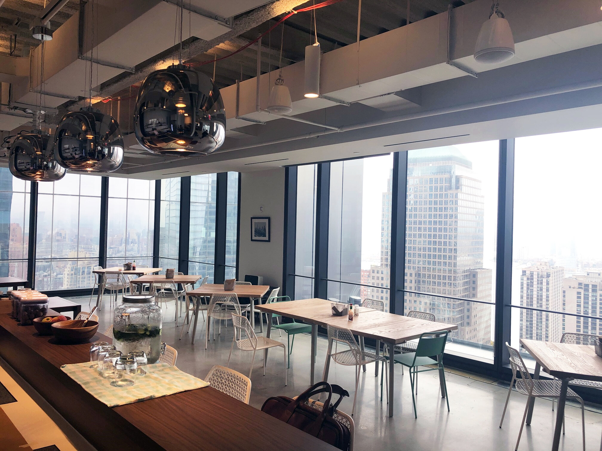 Pantry and cafe at the 3 WTC Asana office with MEP-FP engineering services provided by 2L Engineering.