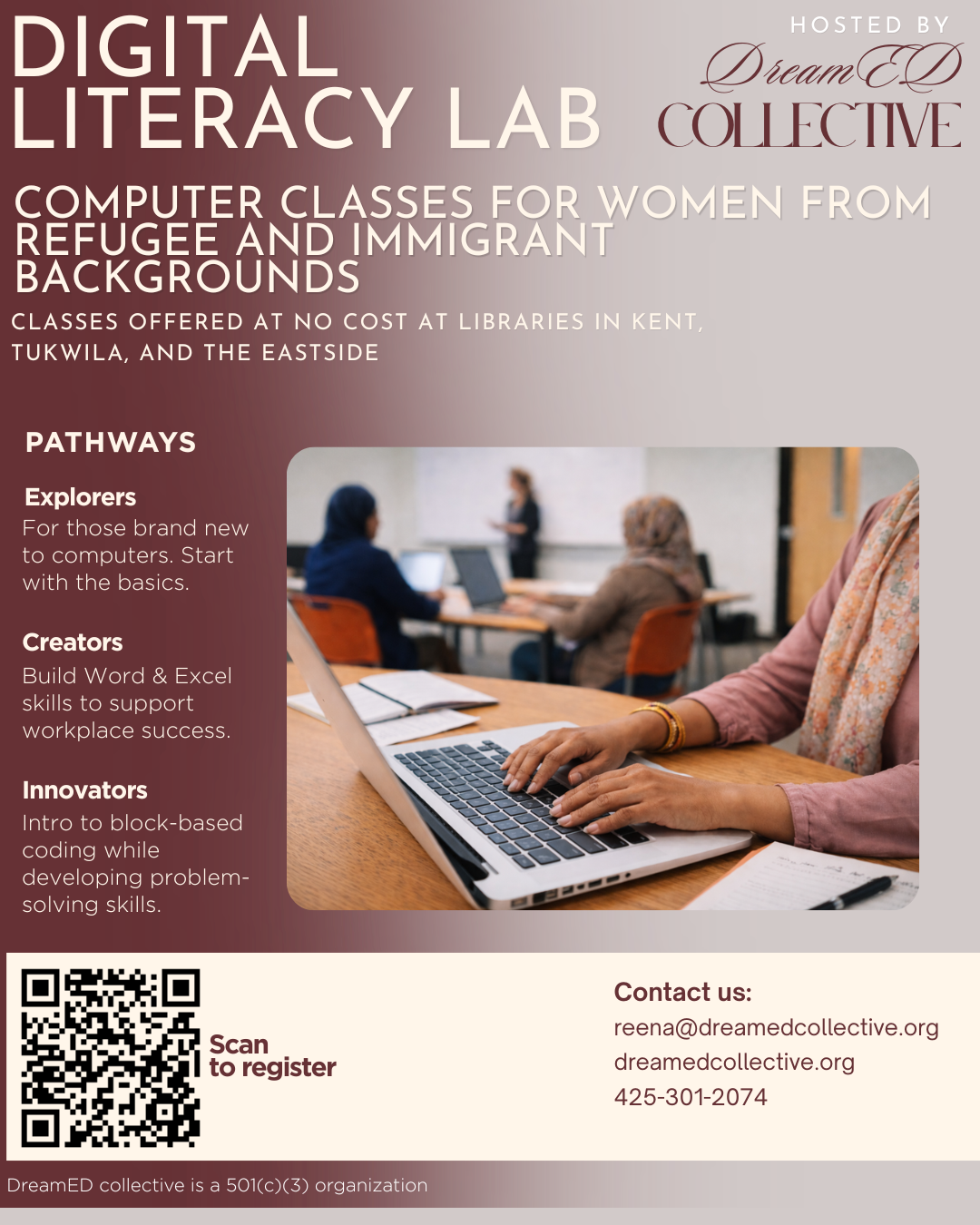 DreamEd Collective Digital Literacy Lab flyer