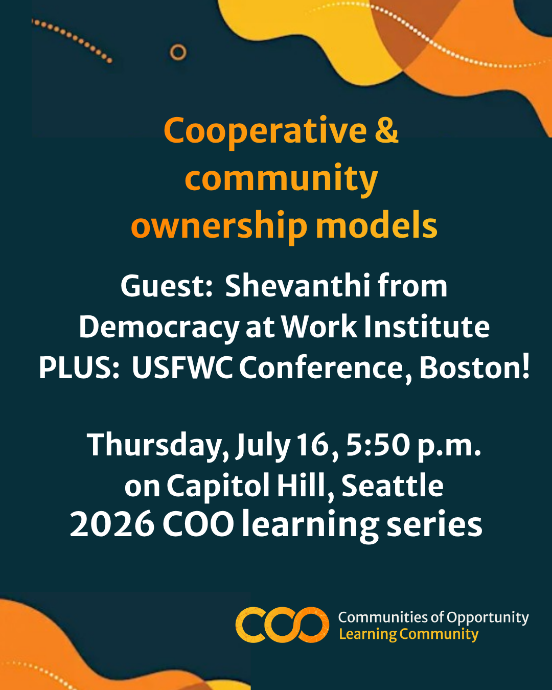 Cooperative Learning Series: Democracy at Work Institute &amp; USFWC Conference