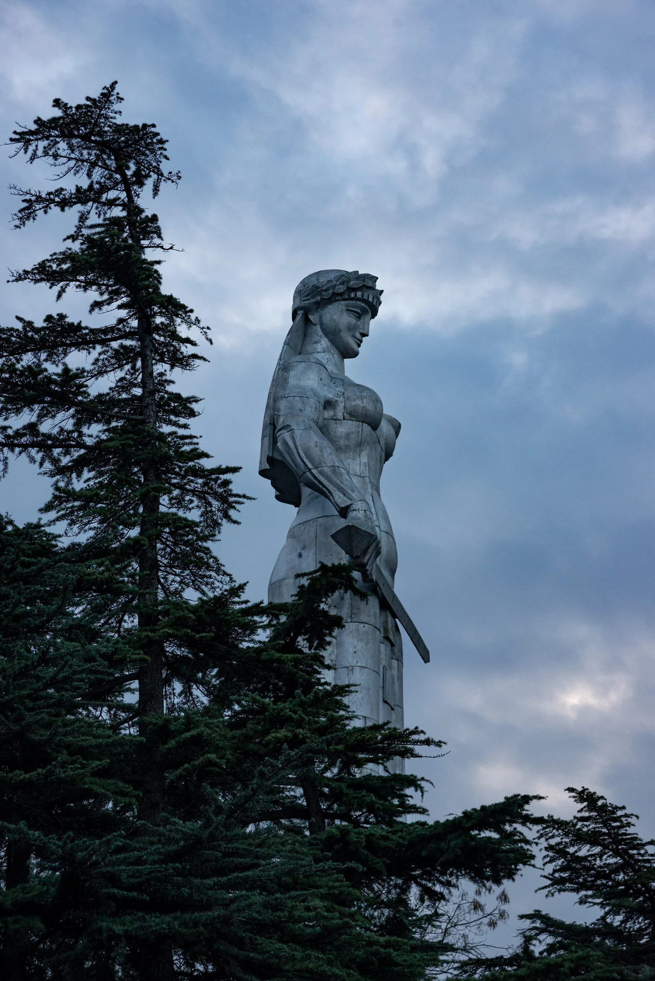 The imposing statue of Mother Georgia from atop the hill.