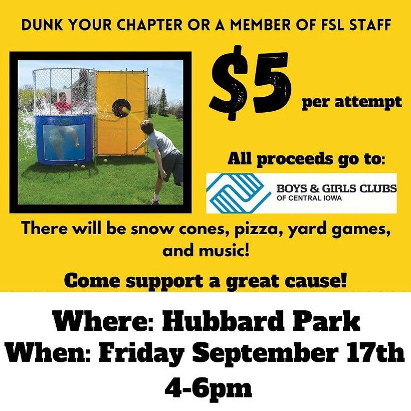 After a lot of planning and rescheduling, THE DUNK TANK EVENT IS BACK ON. We here at phi kappa theta hope to see y&rsquo;all there