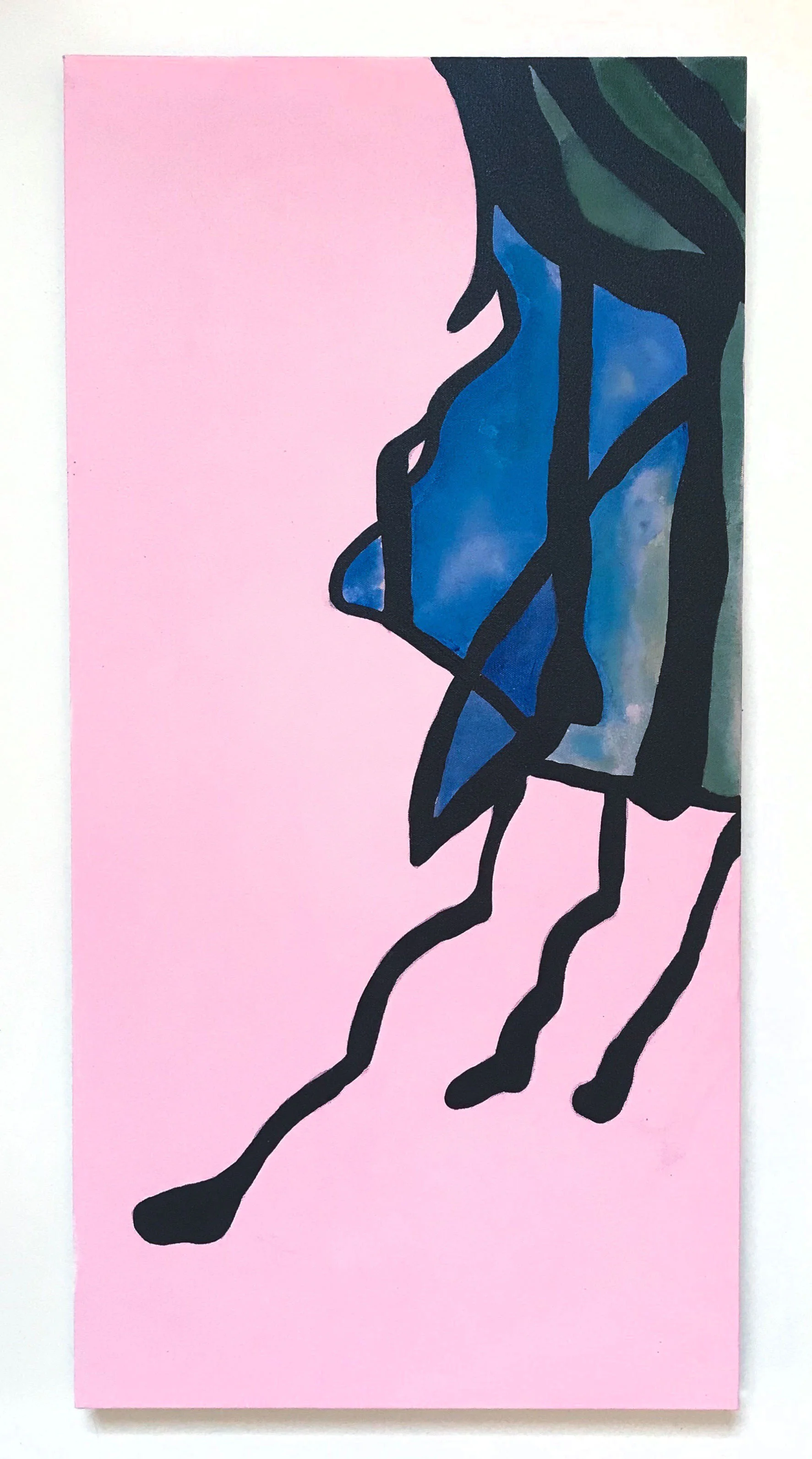 Hannah Wolf, Stomach Butterflies, 2019, 18 in x 36 in, Acrylic on canvas