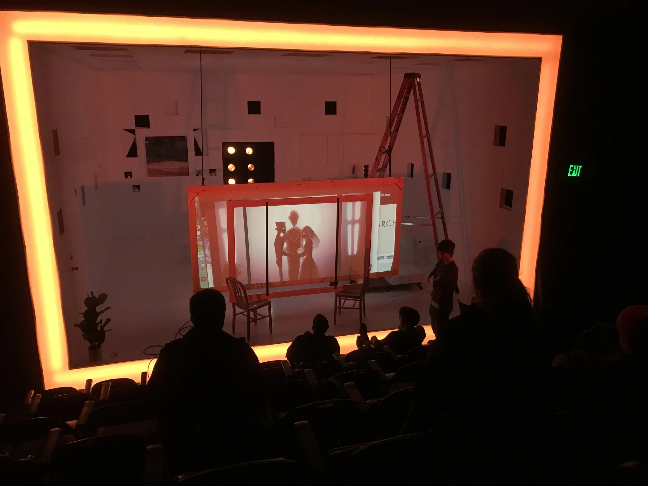 We brought the lights down to get a better idea of what the audience will see during the show.