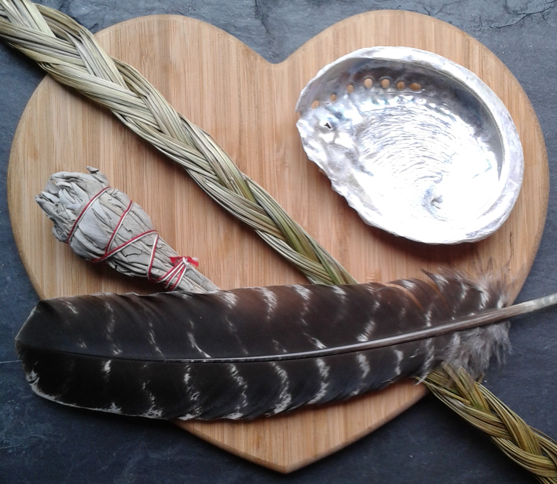 Blog 2-2019 Feb-shell bundle sweetgrass feather.jpg