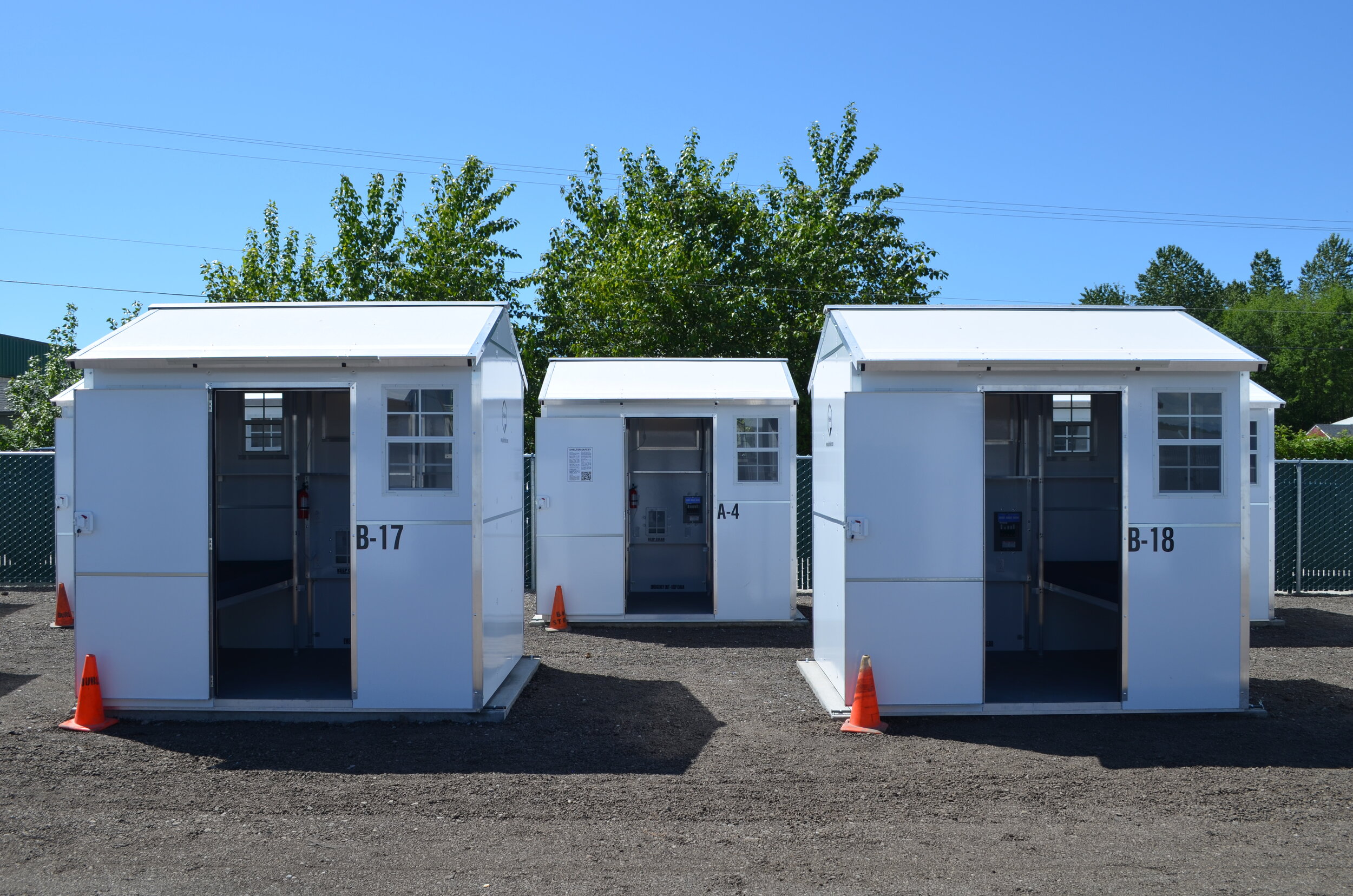 Pallet shelters in Burlington, WA.