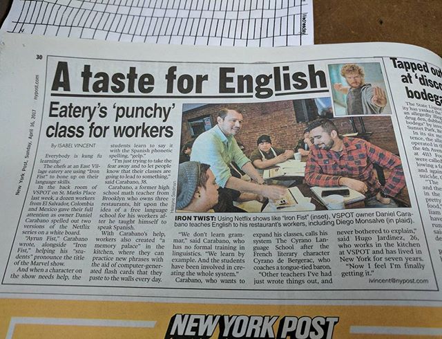 We were in last sunday's NY Post! Our system is getting better every class. So proud to be teaching again!! :D #cyranoSystem #psuedoImmersion #instaFlashCards #virtualMemoryPalace #learnEnglish #learnsomethingneweveryday