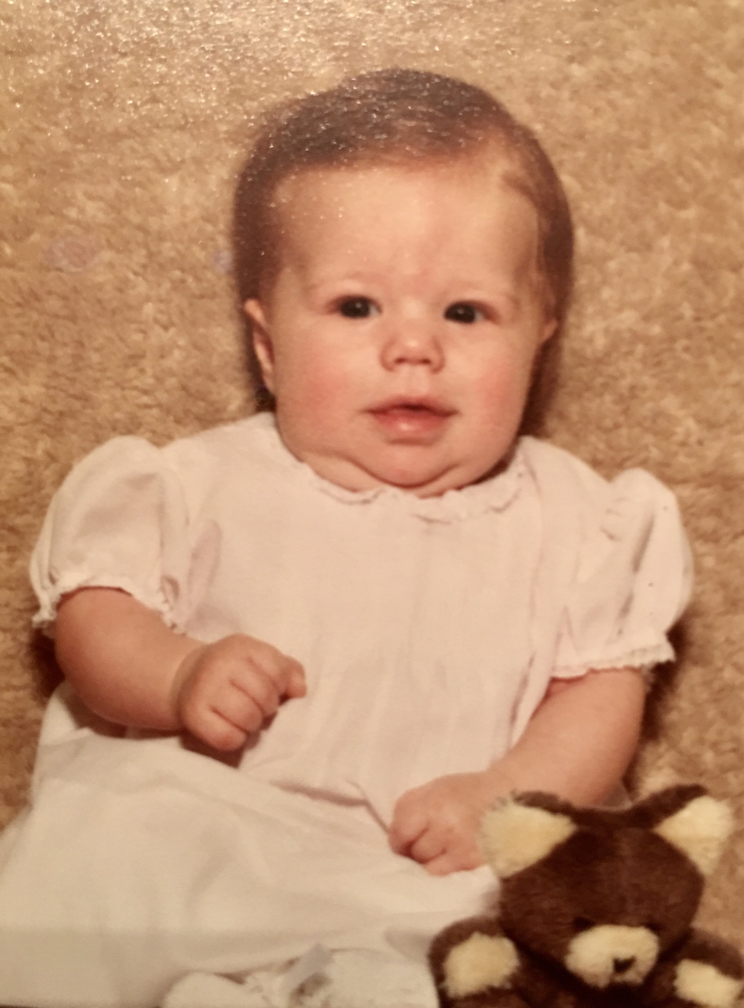  I’m probably 3 months or so here. As you can see, I was born with plenty of hair. 